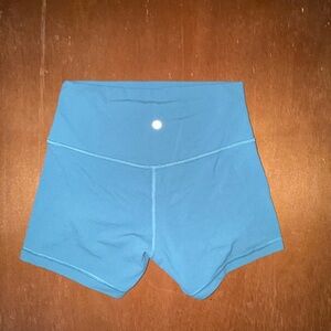 Lululemon Athletica Blue Athletic Shorts High-Waisted Compression Fit 26” Waist